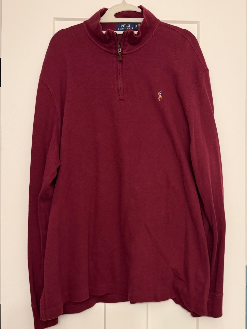 Polo Ralph Lauren Burgundy Estate Rib Quarter Zip Pullover XXL